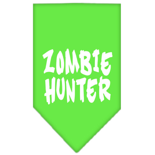 Zombie Hunter Screen Print Bandana Lime Green Large